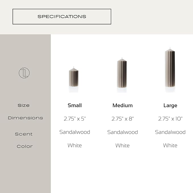 LAWA Ribbed Peak Pillar Candle - Large Beautiful Handmade Pillar Scented Soy Wax Candle Elegant Bubble Aesthetic Candle Housewarming Gift Home Room Shelf Decor Idea White (Small)