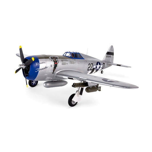 E-flite RC Airplane P-47 Razorback 1.2m BNF Basic-Transmitter Battery and Charger Not Included EFL08450 Airplanes B&F Electric