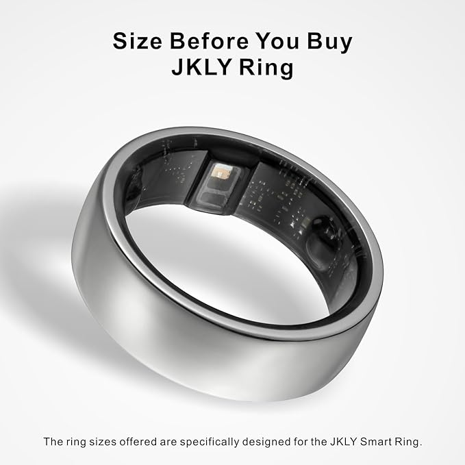 Smart Ring, Activity Trackers, Sleep Ring, Fitness Tracking, Stress Tracker, Heart Rate, Meditation, Temperature, Respiratory, No App Subscription, Women, Men, iOS, Android (Silver, 10)