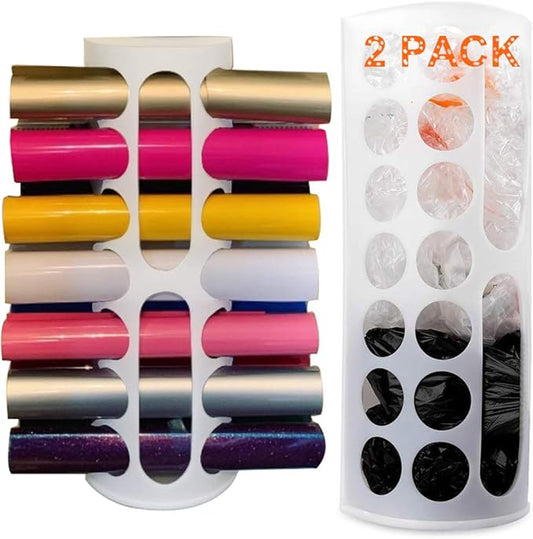 Lunies Grocery Bag Holder - Wall Mount Hanging Trash Bag Organizer for Kitchen (Large Capacity, 2-pack)