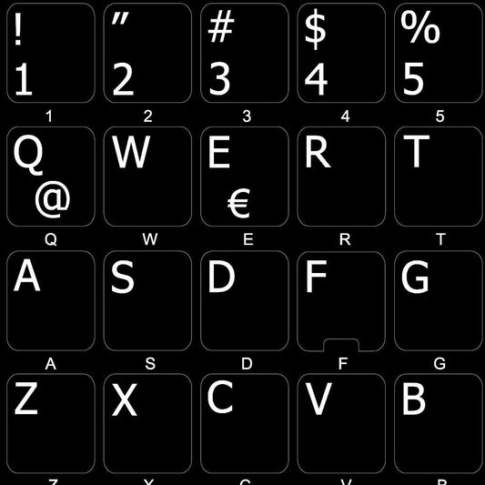 4Keyboard Spanish (Latin American) Non-Transparent Keyboard Sticker for Laptop, Desktop with White Lettering and Black