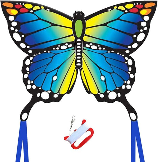 HONBO Butterfly Kites for Kids & Adults,55" x 28" Large Beginner Kite for Kids Ages 4-8,Easy to Fly for Beginners, Each Kite with 300ft Line Handle,Beach Kites for Outdoor Activities & Family Trip