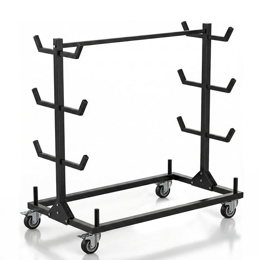 BUYYAH Mobile Conduit Lumber & Pipe Rack, Heavy Duty Alloy Steel Storage Rack with 6 Casters (4 Swivel & 2 Fixed), 1000 LB Capacity, 4.3ft x 2.2ft x 4ft