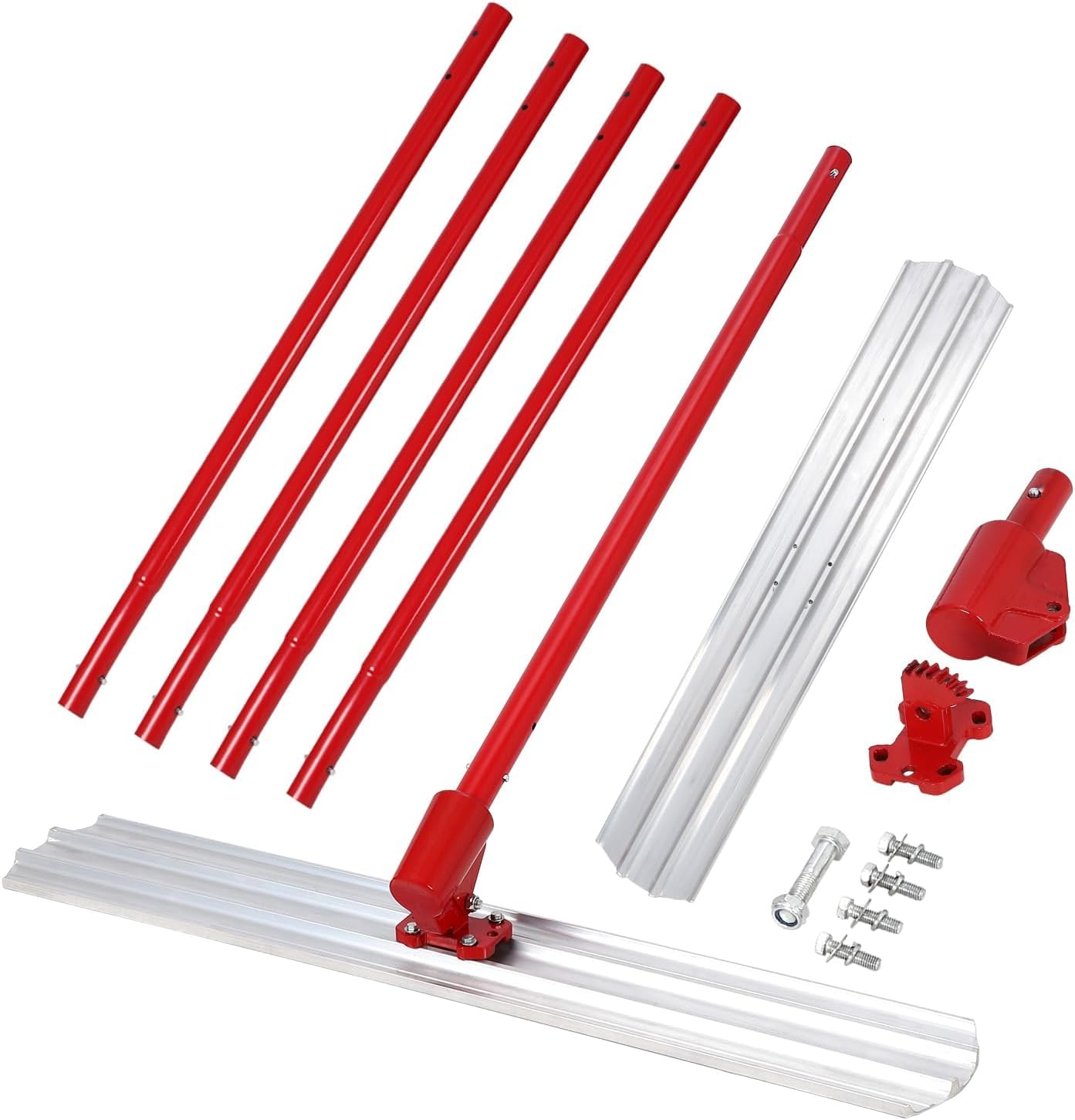 GarveeTech Bull Float Concrete Tools, 48x8" Square Edge Bull Floats Magnesium Blade Concrete Float with 47.2‘’ Extendable Handles x 4, Concrete Bull Float Tools Kit for Concrete Finishing
