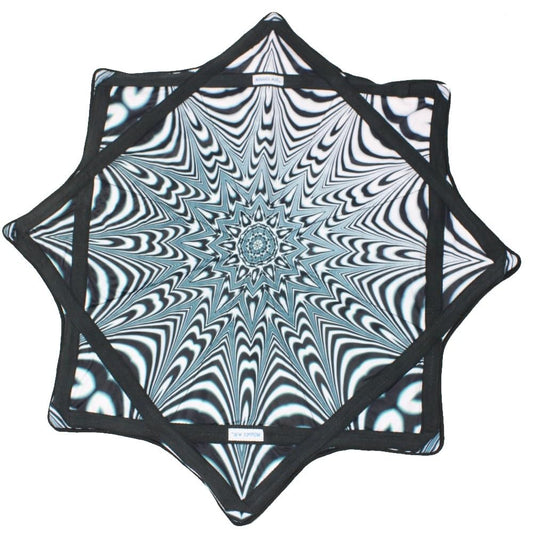 Mougee (moo-JEE) Air Flow Star - EON Design Collection - for Beginners&Advanced - Fun&Challenging - Double Stitched Flow Toy - Vibrant Colors&Patterns 28” Diameter - Zebradelic