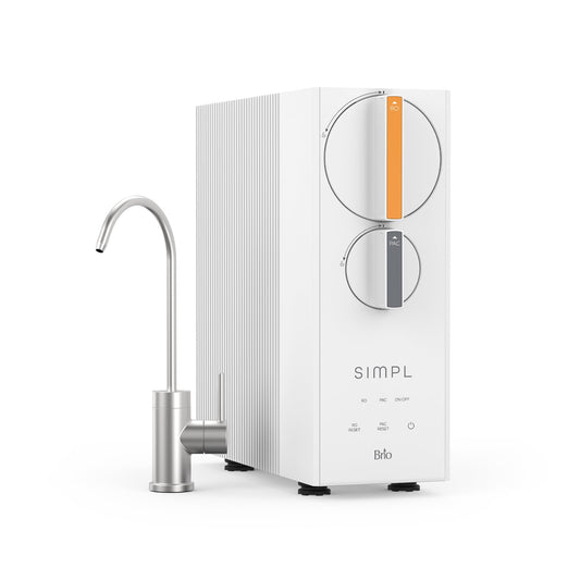 Brio SIMPL Reverse Osmosis Tankless Water Filter System for Clean Drinking Water | 4-Stage Undersink 0.0001 Micron RO Filtration | Reduces PFAS, Dirt, Rust, Chlorine, VOCs & Heavy Metals | 600 GPD
