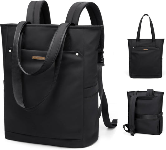 Backpack Backpack Leisure,16 Inch,Black Convertible Laptop for Women Men Carry on Tote Teacher Bookbag for College Work