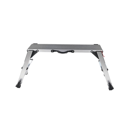 51" Aluminum Folding Work Platform, Car Wash Step Stool with Non-Slip Feet & Carrying Handle, Metal Step Ladder Bench for Mechanics, Shop, Automotive & Drywall Work — 330 lbs Load Capacity