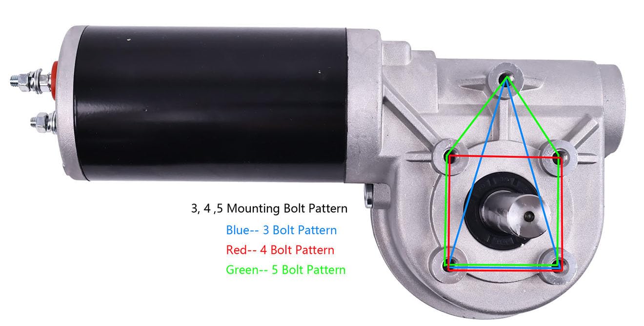 Solarhome 12V 2.0 HP 90:1 1500 Watt Dump Truck Roll Tarp Motor with Chrome Cover