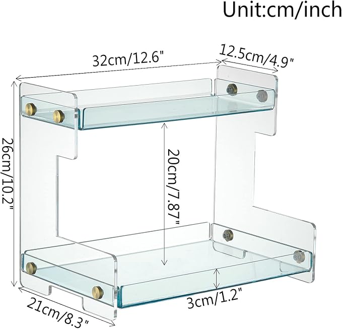 FFK Bathroom Organizer Countertop,2 Tier Bathroom Counter Organizer Kitchen Spice Rack Cosmetic Organizer,Countertop Storage Shelf for Bathroom, Kitchen, Living Room, Bedroom, Dressing Table