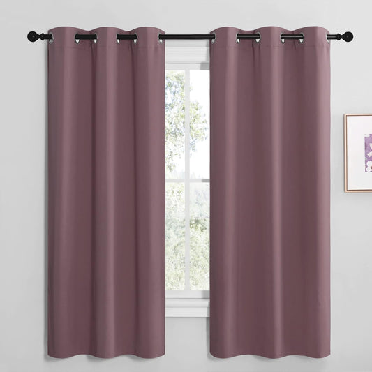 NICETOWN Room Darkening Curtains - Thermal Insulated Grommet Drapes | Set of 2, 42" x 68" for Kitchen & Bedroom