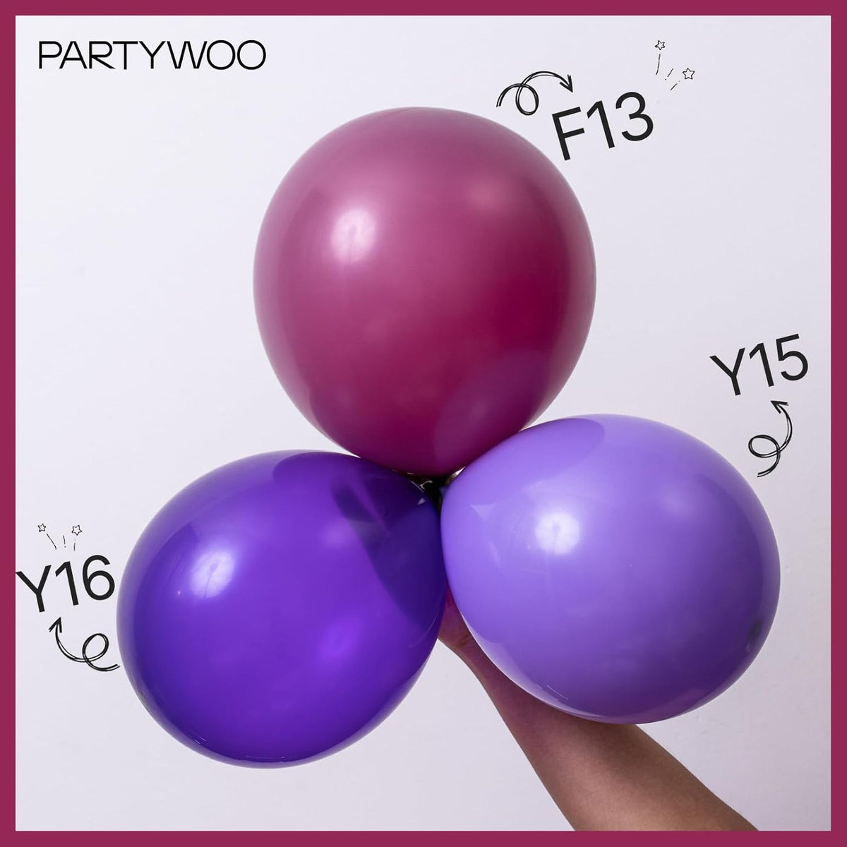 PartyWoo Dark Purple Balloons - 140-Piece Boho Balloon Arch Kit for Baby Showers & Birthdays | Dusty Plum & Royal Purple