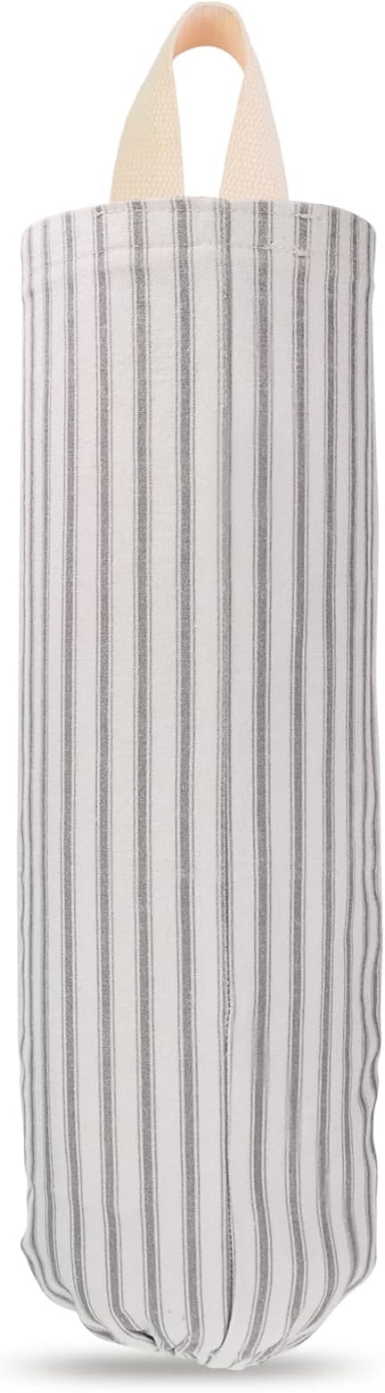TOGETRUE Plastic Bag Holder, Wall Mount Grocery Bag Organizer for Home Kitchen Pantry Decor (Grey)