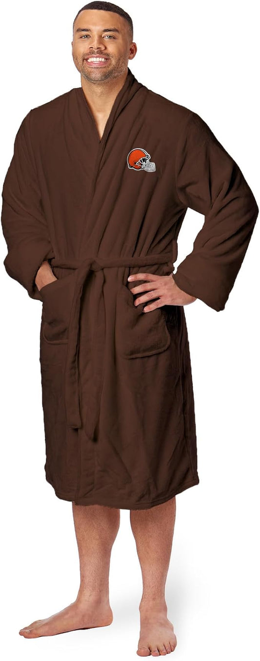 NFL Adult Unisex Silk Touch Bathrobe, Officially Licensed Loungewear, Soft Plush Polyester