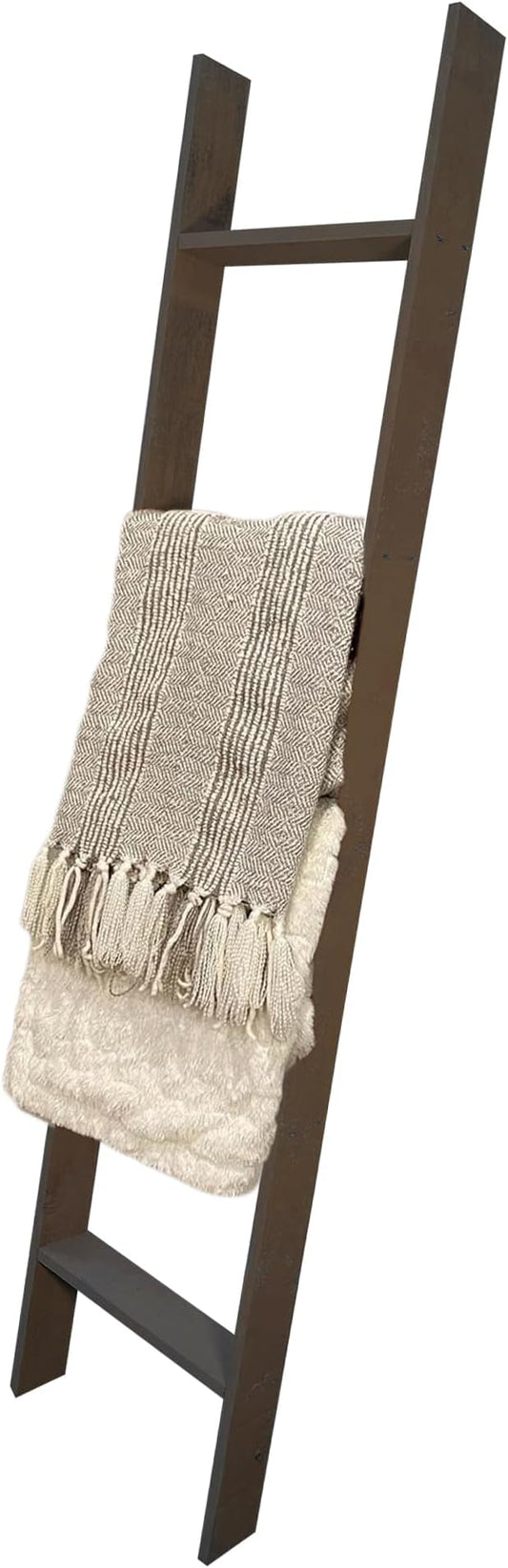 BARNWOODUSA Throw Blanket Ladder – Fully Assembled Reclaimed Wood – Rustic Decorative Ladder for Towels, Quilts, & More – Perfect Farmhouse Decor for Bathroom, Porch, or Living Room,5ft.
