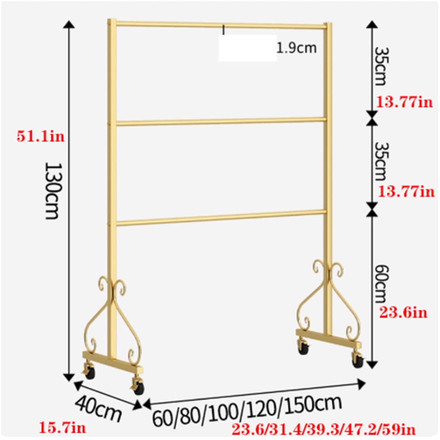 Mobile Lingerie Bra Rack Swimsuit Organizer Hanger, Anti-Slip, Underwear Display Stand with Wheels, Commercial Clothing Store Shelf, for Shorts,Hats, Sock, 3 Tier(Silver,60 * 40 *