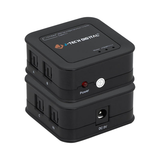 1x3 1 3 5.1 LPCM2.0, [JTD-SP0103] J-Tech Digital Optical Audio Splitter, in Out Toslink SPDIF Digital Audio Splitter