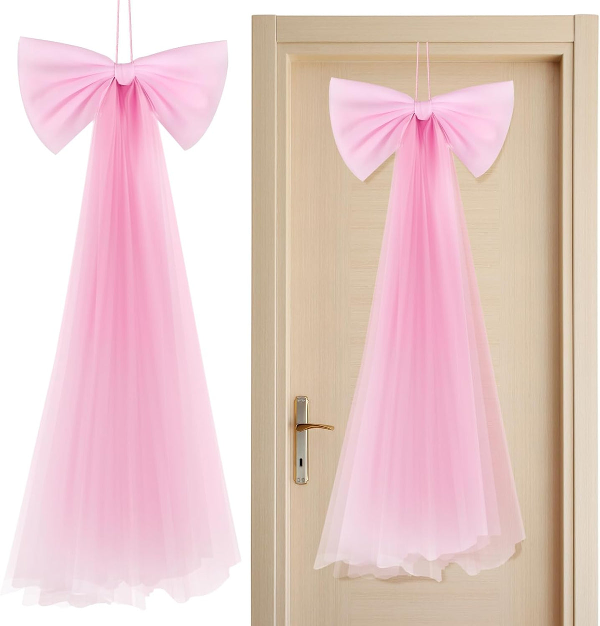 Zeyune Giant Pink Bow | 13.4 x 28.7 Inch Party Decoration for Birthdays, Weddings & Showers