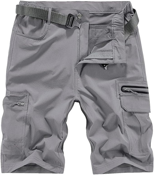 Quick Dry Hiking Shorts Men's Cargo Casual Outdoor 4-Way Stretchy Lightweight Summer Short with Multi Pockets 30-46 (No Belt)