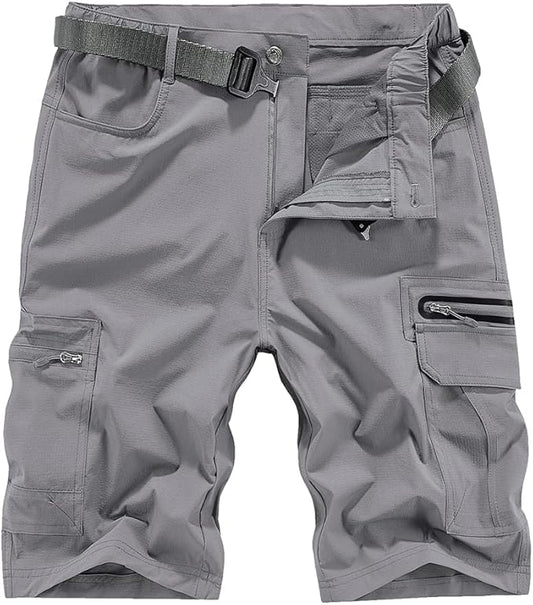 Quick Dry Hiking Shorts Men's Cargo Casual Outdoor 4-Way Stretchy Lightweight Summer Short with Multi Pockets 30-46 (No Belt)