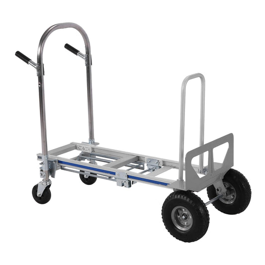 2 in 1 Industrial Convertible Utility Trolley Platform Cart 1000 LBS Capacity Collapsible Truck Heavy Duty with Wheels for Transport & Moving in Warehouse Home