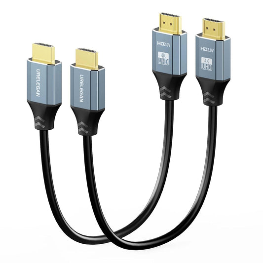 1FT 2-Pack,1Feet 2.0 4K 12 inch 3D, 2.2 PS4/PS5, Short HDMI Cable HDMI Cable Short High Speed HDMI Shielded Cord
