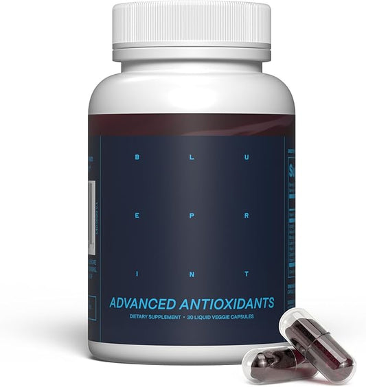Blueprint Bryan Johnson Advanced Antioxidant Supplement ??Lutein, Zeaxanthin, Lycopene, Vitamin K1, K2 ??Vegan Capsules for Vision, Bone & Heart Support ??Updated Formula of Essential Softgels
