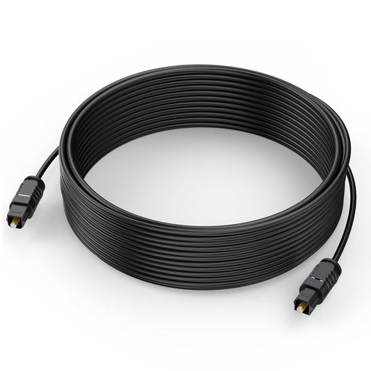 25 PS4 Optical Audio Cable feet, Digital Audio Optical Cable Ultra-Thin Cord, Toslink SPDIF Fiber Optic Cable