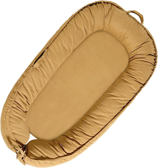 Sienna Baby Lounger - Soft, Breathable Cotton Infant Nest for Newborns 0-24 Months | Portable Travel Essential