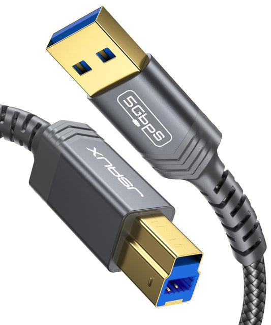3.0 3.0 (6.6ft/2M) 3.0 JSAUX USB Printer Cable, Type A Male to B Male USB Type B Upstream Cord Nylon Braided Compatible