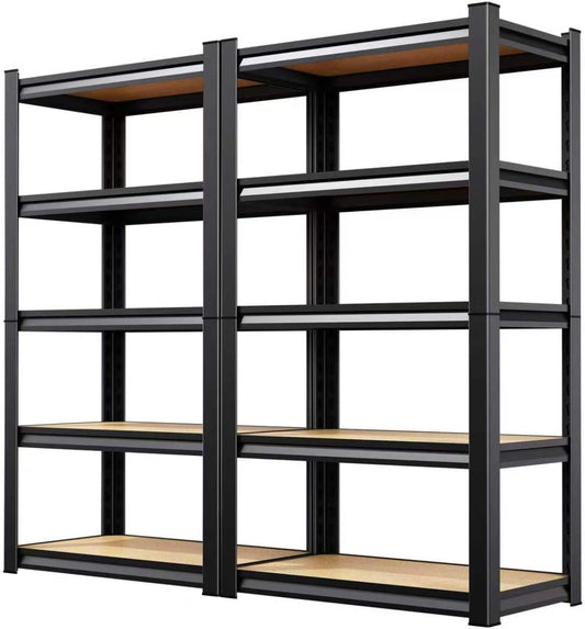 Skiennix Heavy Duty Garage Shelving - 5 Tier Adjustable Metal Storage Rack | 71" H x 28" W x 12" D for Home & Industrial Use