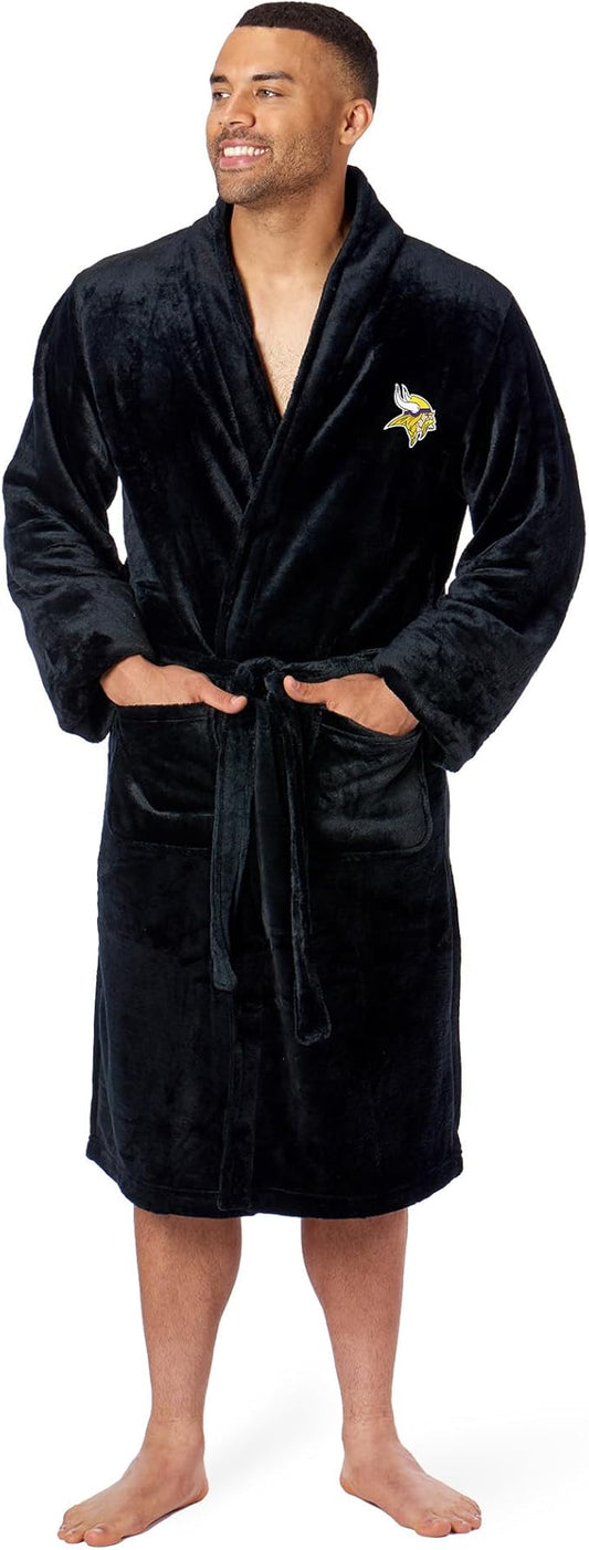 NFL Adult Unisex Silk Touch Bathrobe, Officially Licensed Loungewear, Soft Plush Polyester