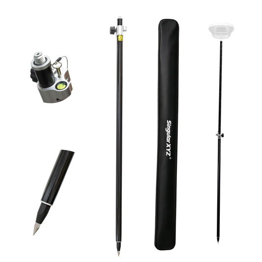 2.2 m / 7.22 ft Self-Locking Fiberglass GPS Survey Pole, GNSS Rover Rod Compatible with Trimble, 5/8″ Thread, 125–220 cm Adjustable, Twist-Lock, Lightweight Oxford Carry Bag for RTK Land Surveying