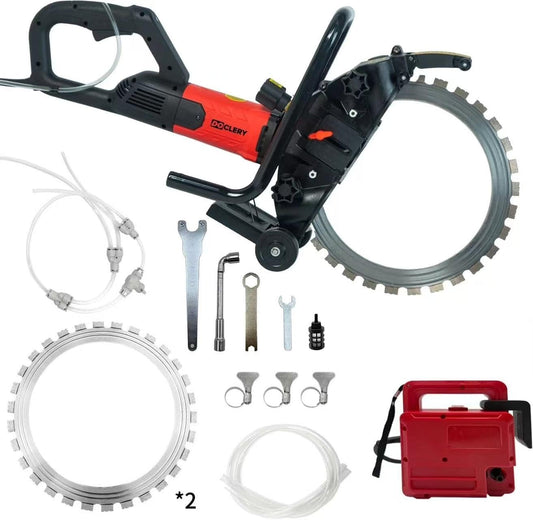 16" Toroidal Electric Concrete Ring Saw 8980/110V,Wet/Dry Cutting with Water Pump,Max Depth 13.8", Electric Concrete Cutting for Brick, Concrete, Marble, Rebar