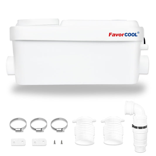 300W Macerator Pump, Sink Sewerage Pump 5100 L/h Flow, 22 ft/6.7 m Head, Sewage Pump for Basement, Kitchen, Sink, Shower, Bathtub, Laundry Waste Water Disposal Upflush Machine