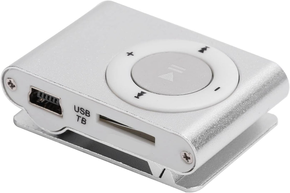 Yosoo Health Gear MP3 8GB Mini Player Portable Digital Music Player Silver, Back-Clip Wearable Sports Music Player
