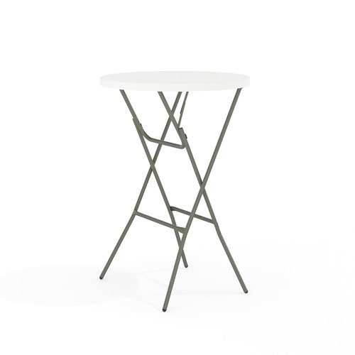 Flash Furniture Elon 32' Round Folding Bar Height Table for Parties and Commercial Events, Indoor/Outdoor Plastic Tall Round Table, White