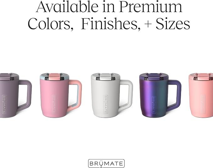 BrüMate Müv - 15oz 100% Leak Proof Insulated Coffee Mug with Handle & Lid - Stainless Steel Coffee Travel Mug - Double Walled Coffee Cup (Eclipse)