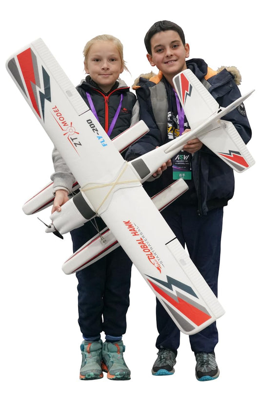 PLAYSTEM Global Hawk 2.4 GHz 1.2m RC Seaplane Smart Trainer Airplane- 4 Channel Remote RTF- Lithium Battery and Optional Floats Included
