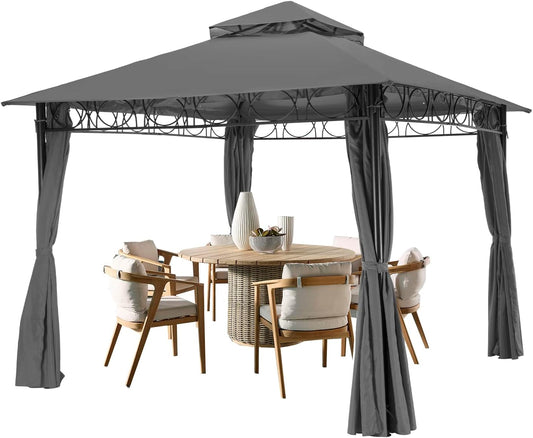 Skiennix Outdoor Canopy Tent - UV Protection Gazebo with 4 Sidewalls | 10'x13', Grey