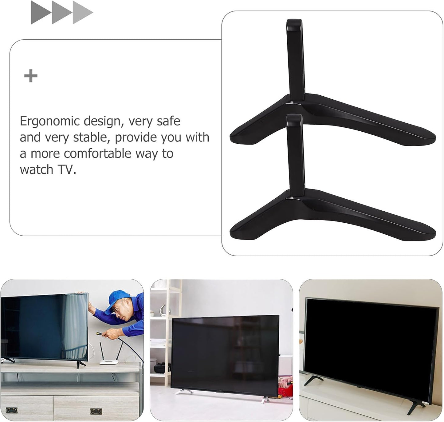 BESPORTBLE Universal Tv Stand Base with Screws Replacement Television Table Support Holder for Desktop Tvs for Home