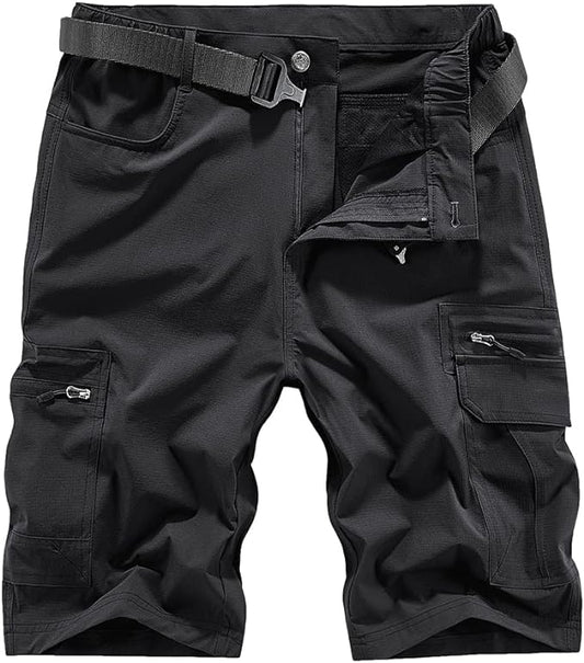 Quick Dry Hiking Shorts Men's Cargo Casual Outdoor 4-Way Stretchy Lightweight Summer Short with Multi Pockets 30-46 (No Belt)