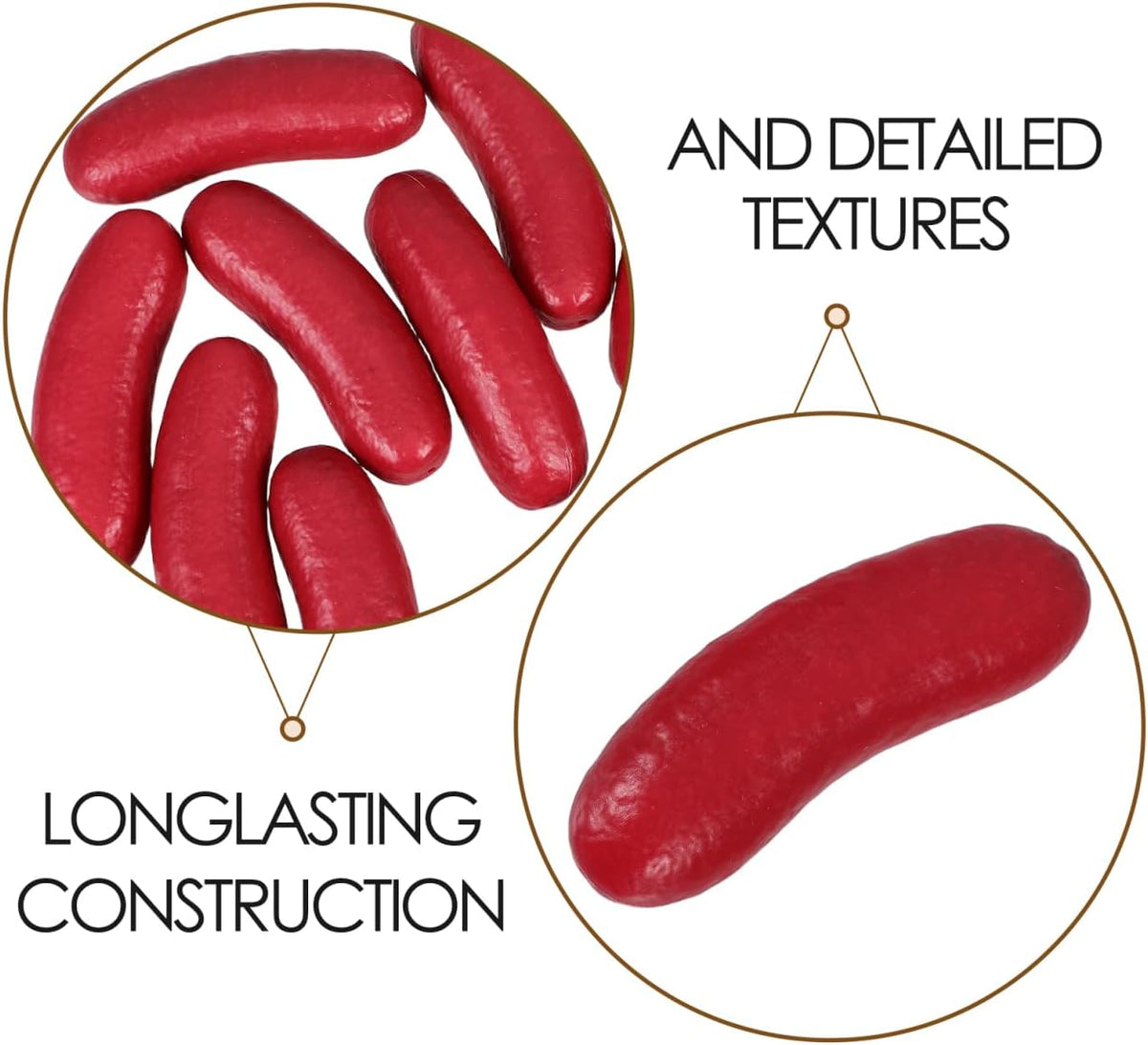 10Pcs CLISPEED Hot Dog Toy - Fake Sausage Props, Realistic Food Models for Photography, Party Table Decor, Kitchen Home