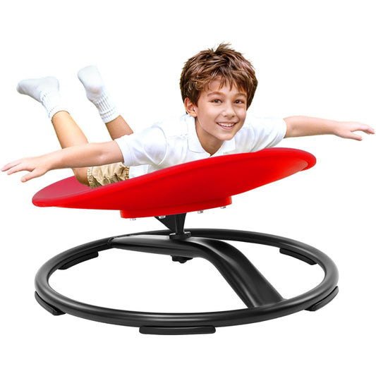 Zhenx Spinning Chair for Autistic Kids (Ages 3-18) - 220LBS Capacity Sensory Swivel Seat - Sensory Toy for Teens with ADHD/Autism - Sit and Spin Calming Gift to Improve Focus & Body Balance (Red)