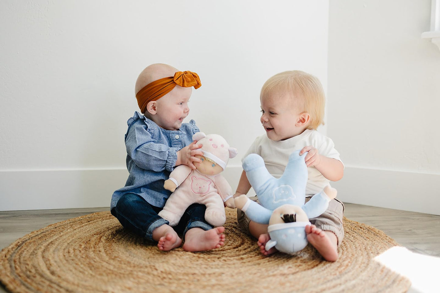 Baby Boy Toys, Boy Baby Doll, My First Doll in Blue with Rattle, Soft Plush Material, Machine Washable, Non-Toxic, No Hard Parts, Made for Hugs, Sweet for Newborn, Infant, Toddlers