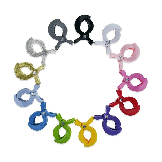 20Pcs Colorful Car Seat Accessories Plastic Pushchair Toy Clip Pram Stroller Peg to Hook Cover Blanket(Yellow)