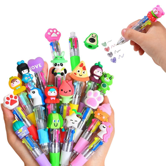 30 Pack Cute Multicolor Pens - Kawaii 4 in 1 Colors Ballpoint Pens for Office School,Classroom Prizes - Perfect Party Favors,Fun Writing Gifts for Students, Colleagues, Artists