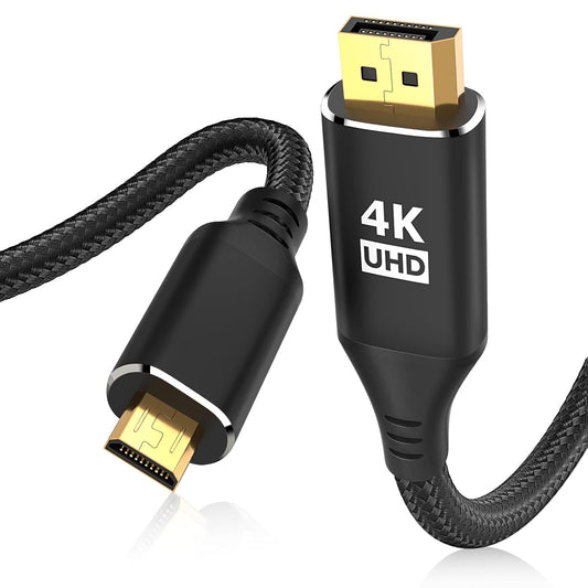 4K 3FT, 1440P/2K@120Hz,4K@30 XG17AHP, DisplayPort to Micro HDMI Cable DP to Micro HDMI Nylon Uni-Directional Cord