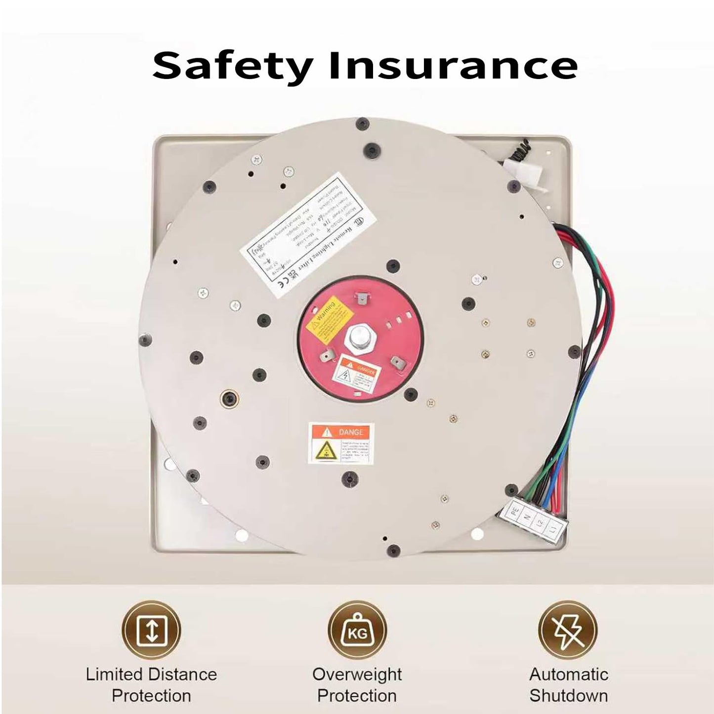 Motorized Chandelier Hoist Lift System, 2-in-1 Heavy Duty Chandelier Lifter with Wall Switch and Remote Control, 110V 220LBS Electric Villas Pendant Lamps Lifter 8M Lifting Height for Installation