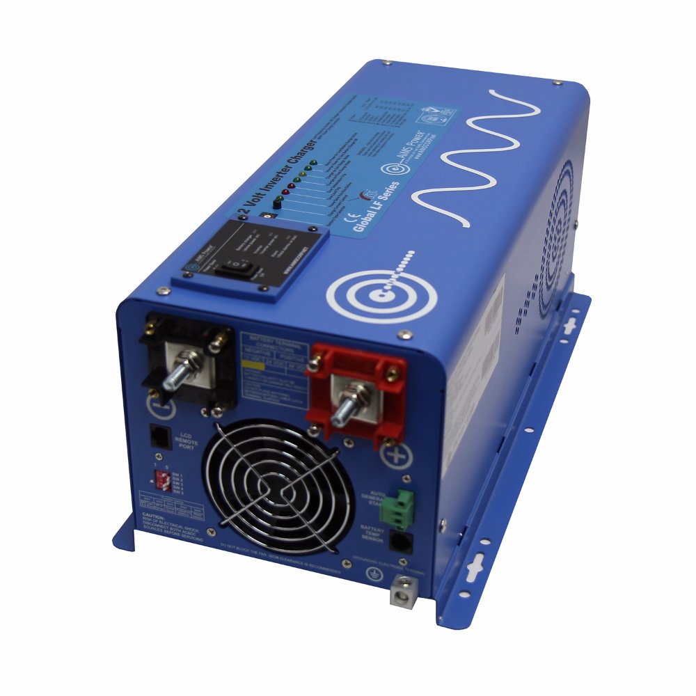 AIMS Power 2000 Watt 12 VDC Pure Sine Inverter Charger 120 VAC Output 70A Charger 30A Transfer Switch PICOGLF20W12V120VR